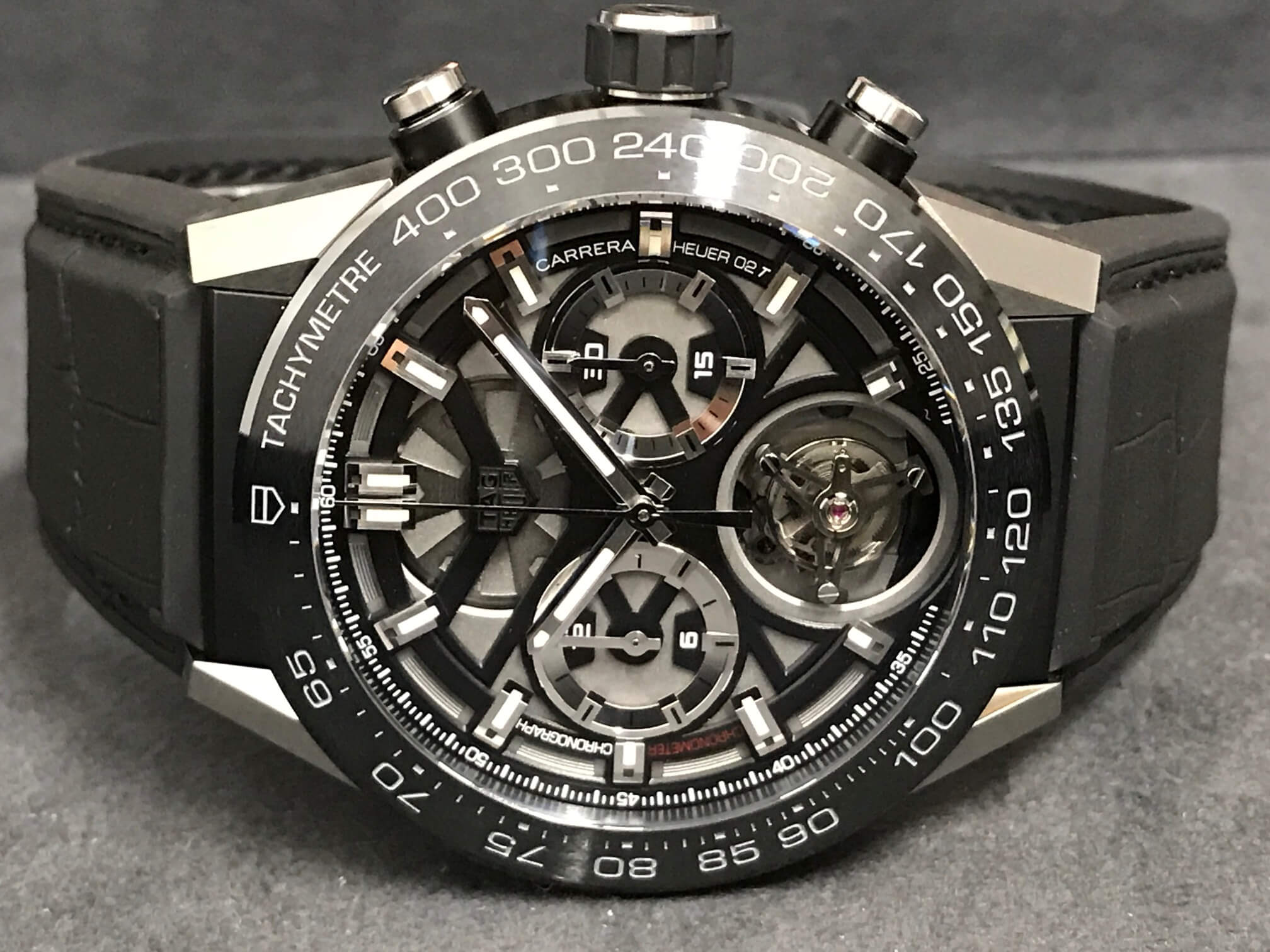 タグホイヤー TAG HEUER カレラ キャリバーホイヤーT02 トゥールビヨン CAR5A8Y クロノグラフ スケルトン Carrera VLP 90186961