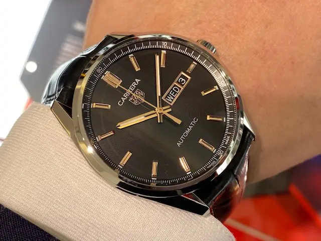 タグ・ホイヤー TAG HEUER カレラ キャリバー5 デイデイト WBN2013.FC6503 ブラック SS/アリゲーターレザーベルト メンズ 腕時計