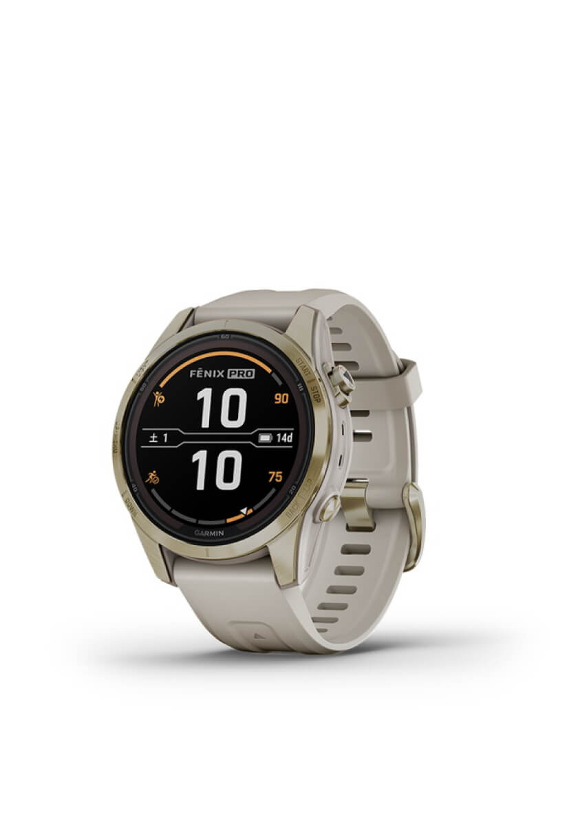 GARMIN fenix 7S Pro Sapphire Dual Power Soft Gold / Light Sand 010-02776-62